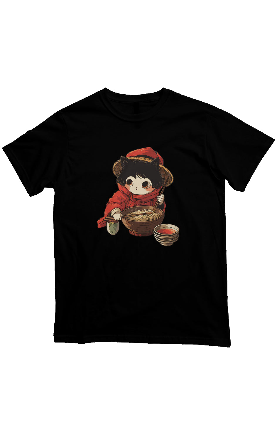 studio ghibli style ramen shirt zZz black