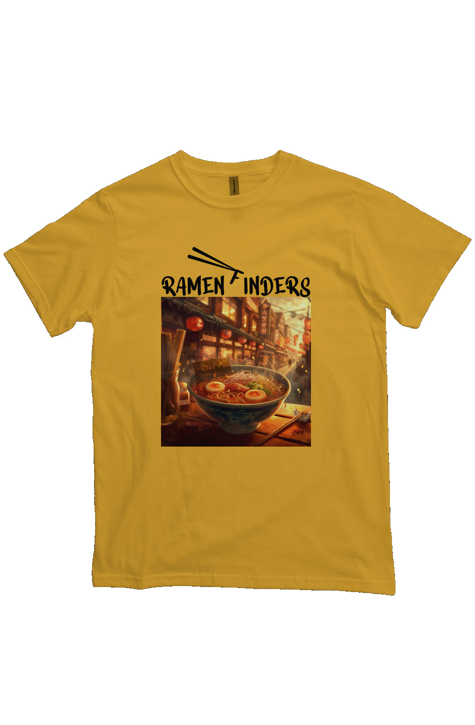 ramen finders tee shirt 2 gold