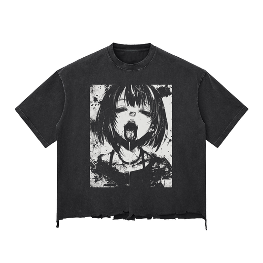Snow Wash Raw-Hem Boxy T-shirt